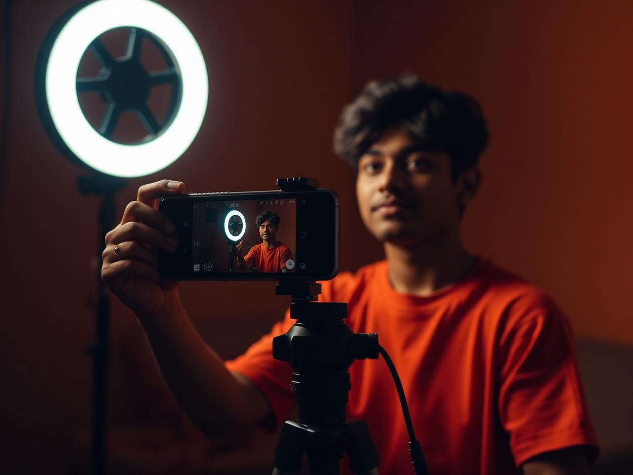 Creator filming music content